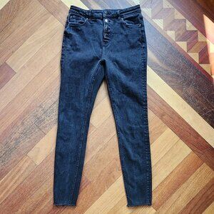 Denim&Co Faded Black Skinny Jeans Size 8